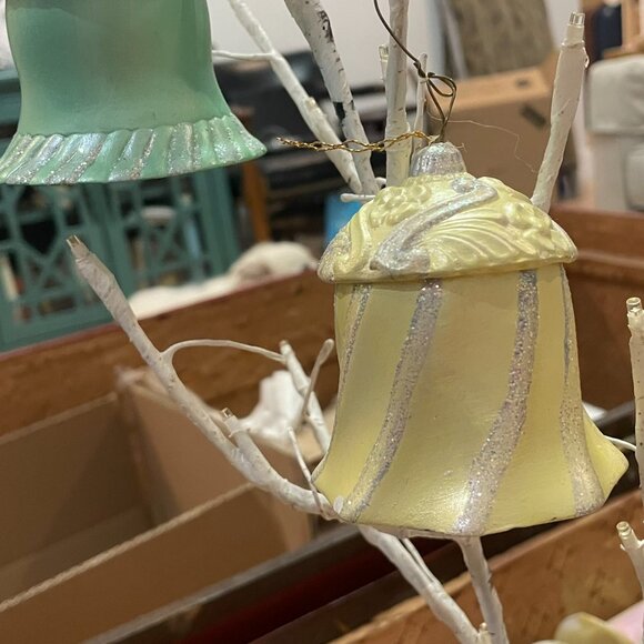 Handpainted Ceramic Christmas Bell Ornaments - Picture 3 of 8